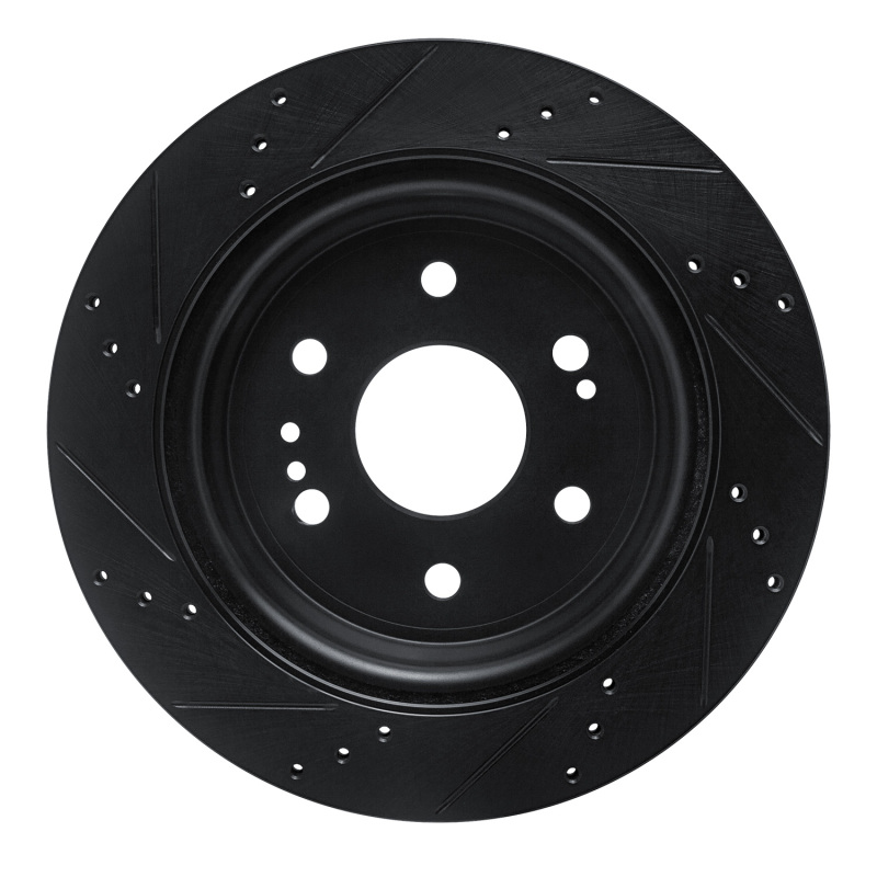 Cadillac Escalade ESV Brake Rotor (1) - Rear Right - R1 Concepts - Drilled & Slotted - Black - `19-`25